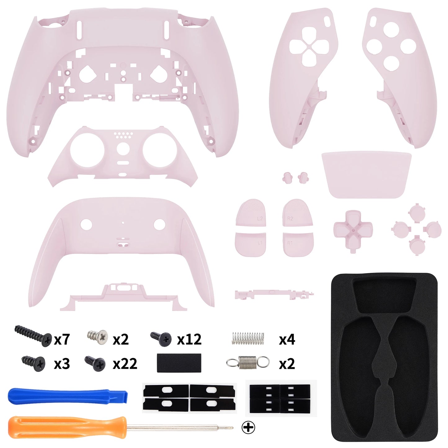 eXtremeRate Black Full Set Housing Shell with Buttons Touchpad Cover for ps5 Edge Controller - Single & Transparent Series