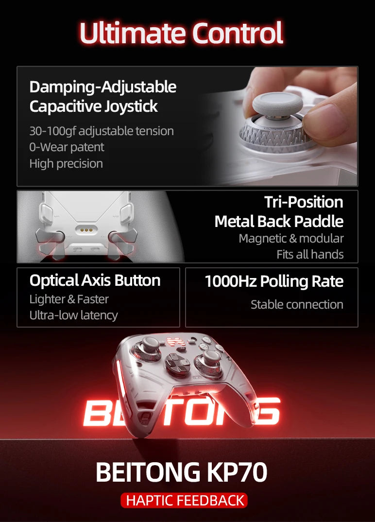Beitong KP70 Elite: AI-Enhanced Wireless Gaming Controller  for PC/Switch 1&2/Android