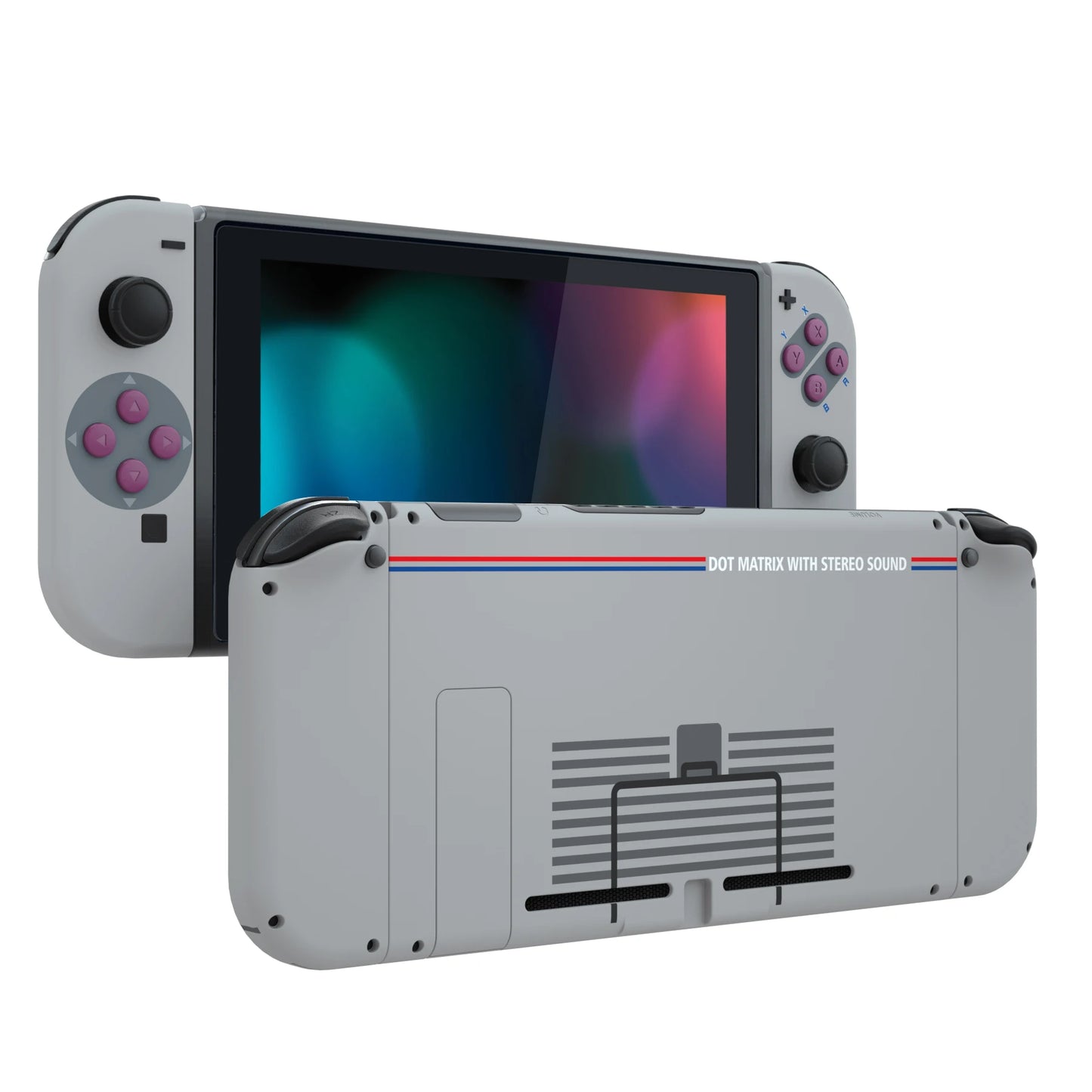 eXtremeRate Custom Patterned Console Back Plate Housing Shell with Full Set Buttons for Nintendo Switch