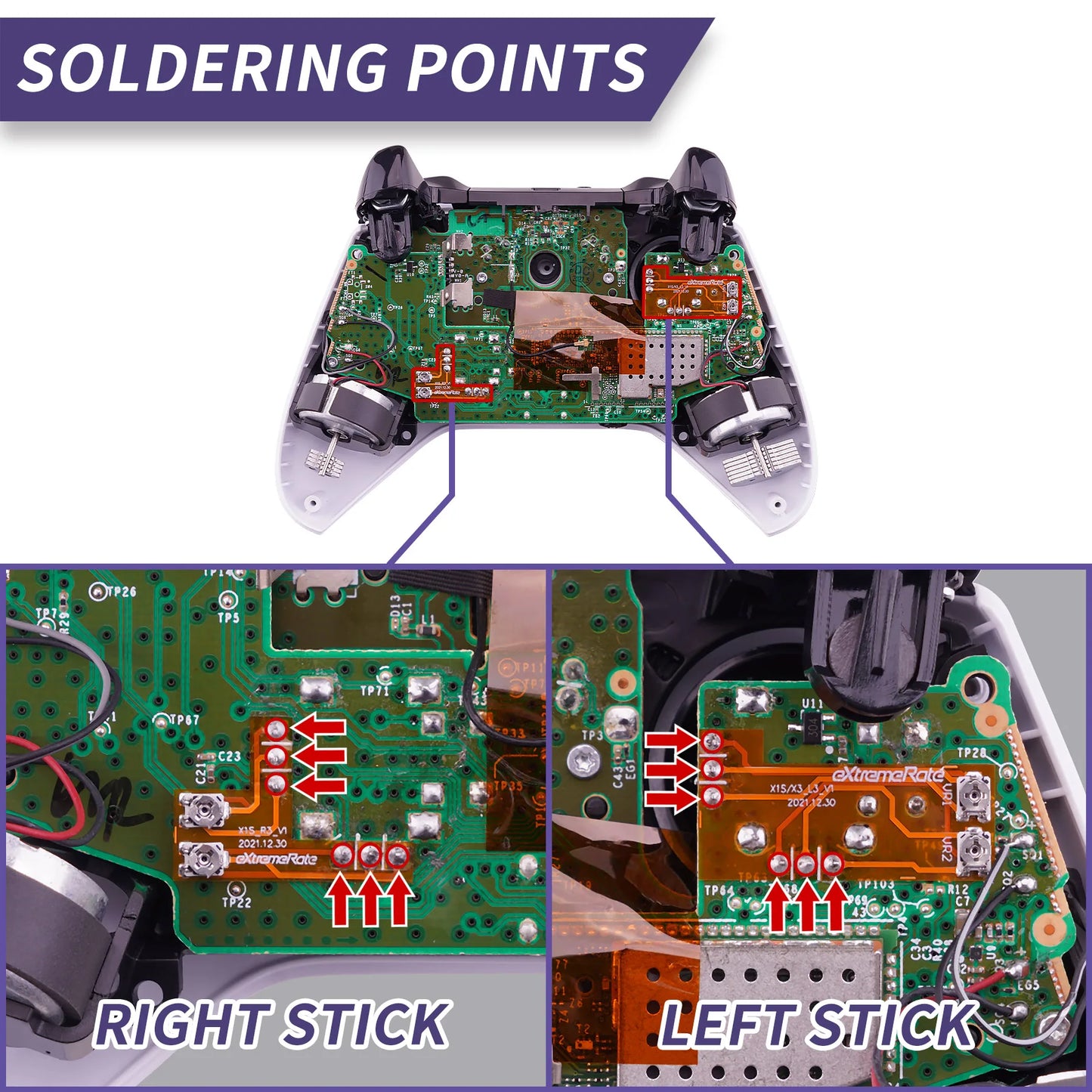 eXtremeRate Drifix Thumbsticks Drift Fix Repair Kit for Xbox One S & X Controller, Analog Stick Joystick Regulator Circuit Board