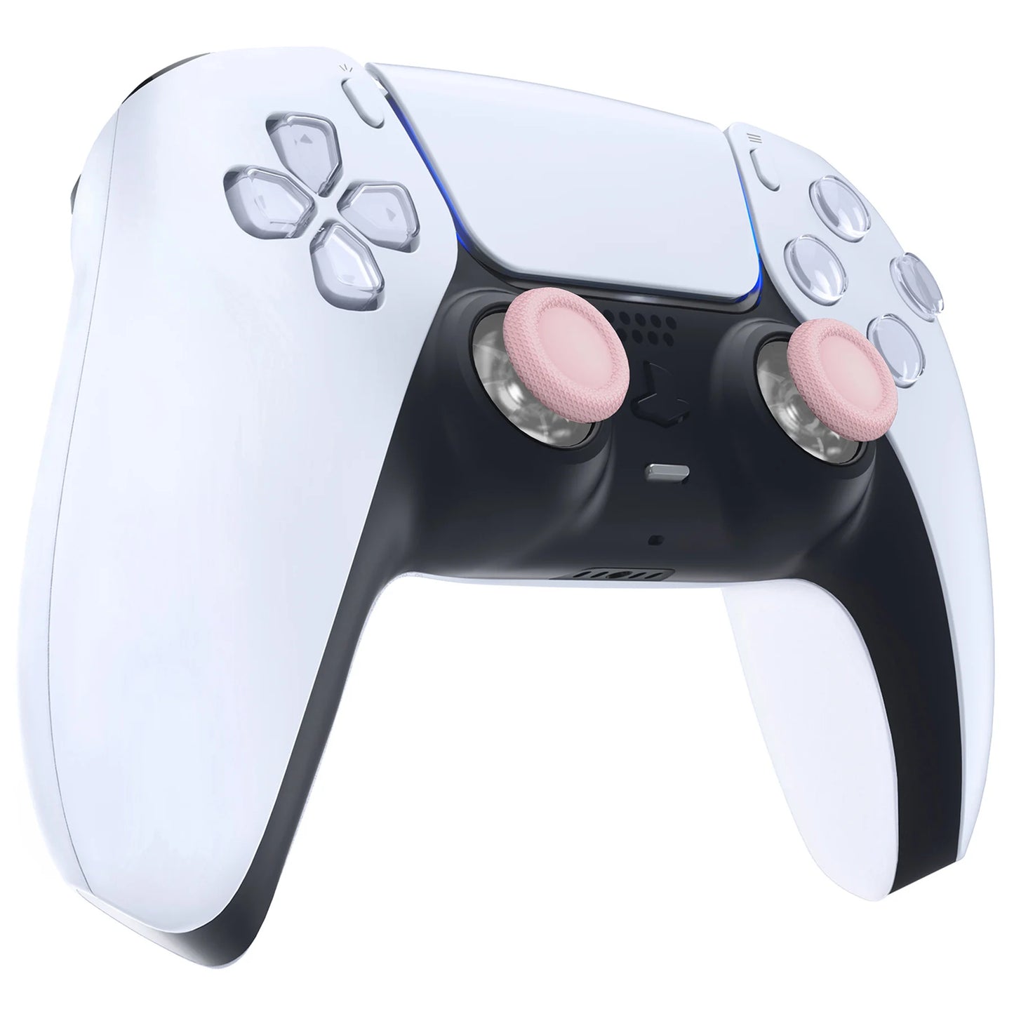 eXtremeRate 2 PCS Clear 3D Joystick Caps for PS5 for PS4 All Model Controllers Replacement Thumbsticks Analog Thumb Sticks Grip