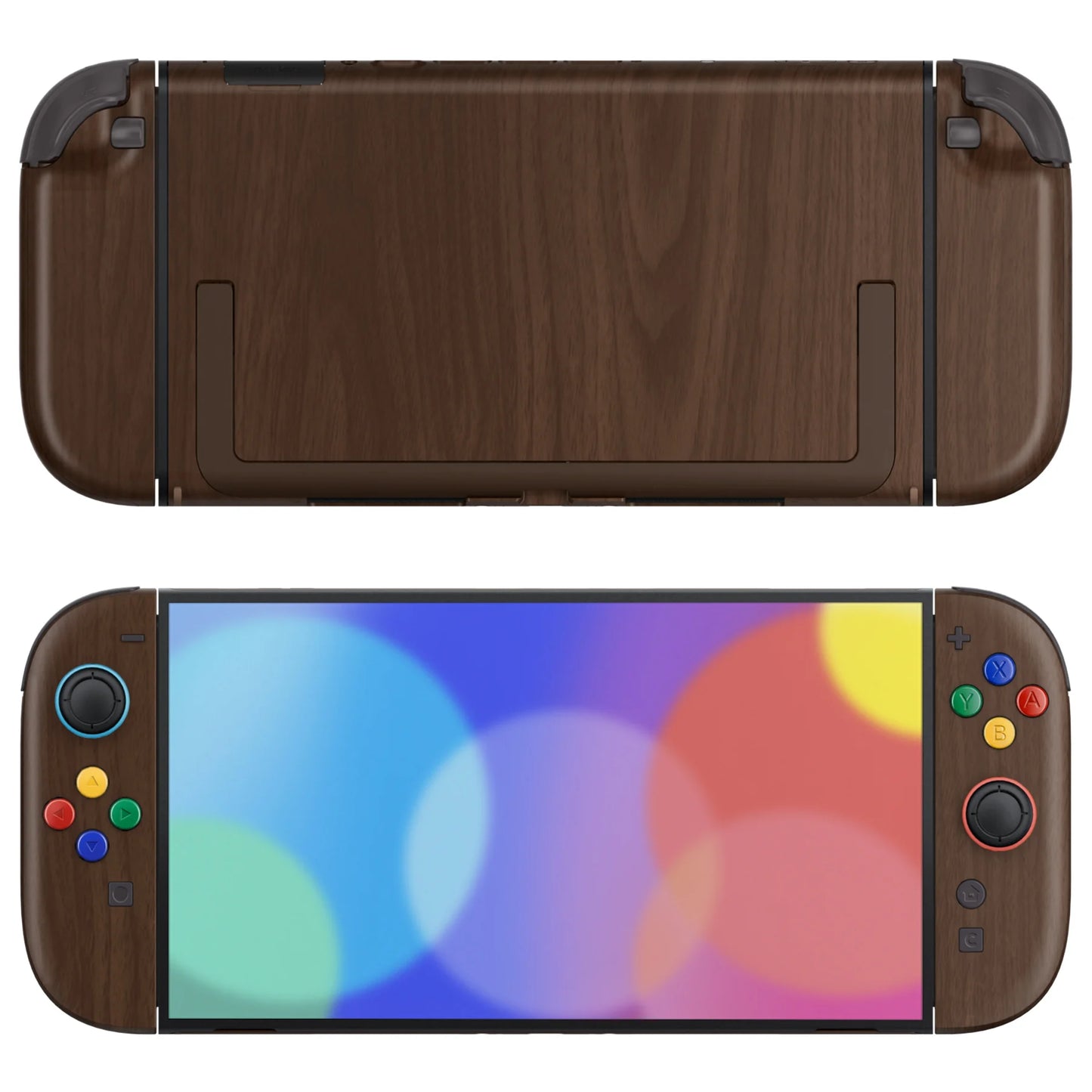 eXtremeRate DIY Replacement Shell Buttons for Nintendo Switch 2, Full Set Housing w/Buttons for Joycon 2 - Wood Grain
