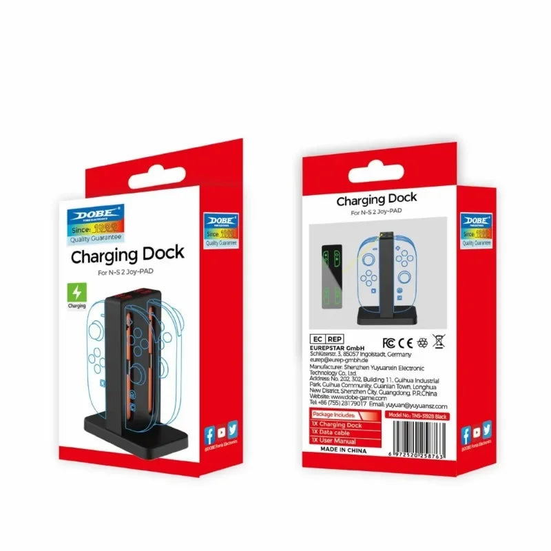 Magnetic Connection LED Indicator Charging Dock for Switch 2 JoyCons Controller Detachable Dock Station with 4 Charging Slots