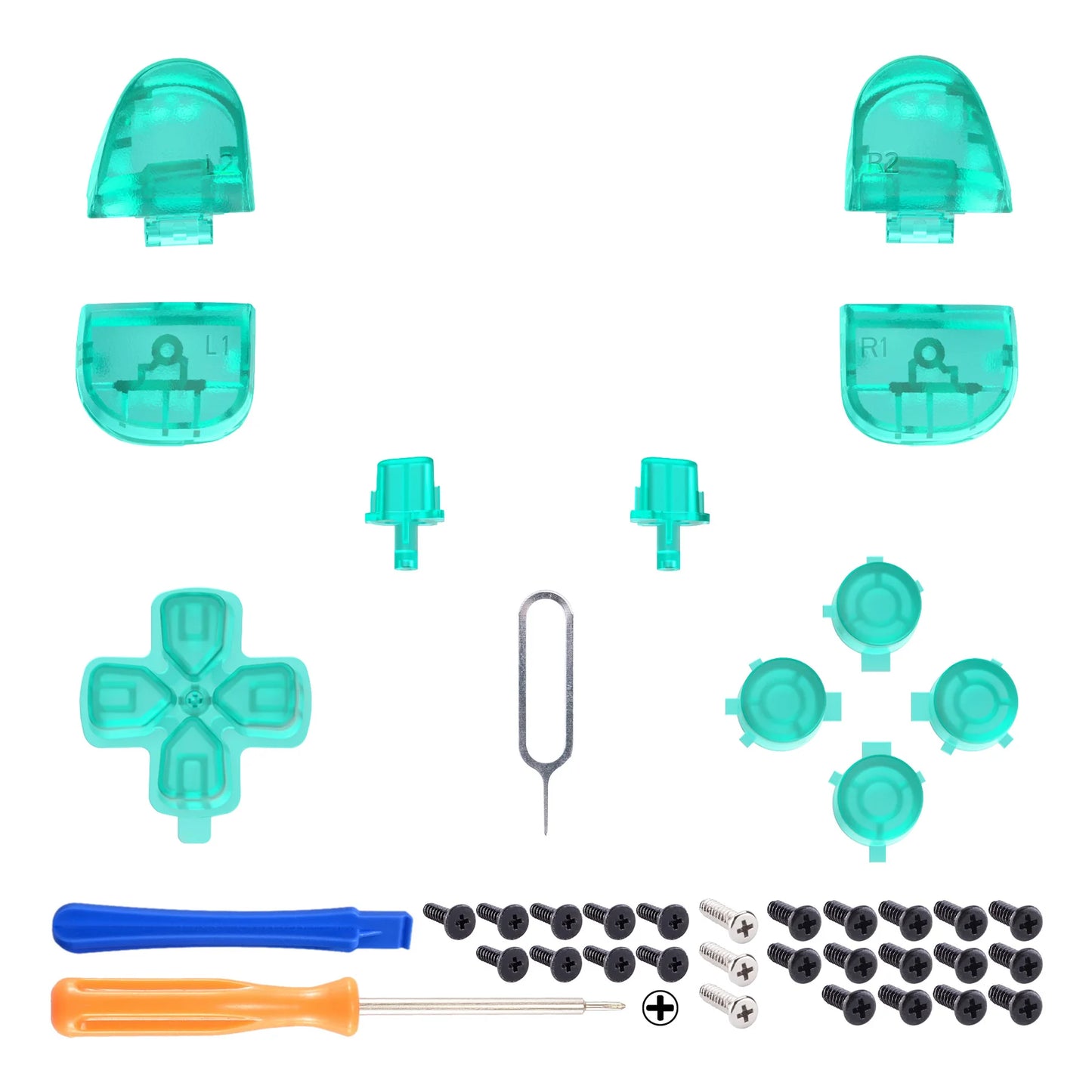 eXtremeRate Full Set Buttons Compatible with ps5 Controller BDM-030/040/050,  D-pad R1 L1 R2 L2 Share Options Face Button