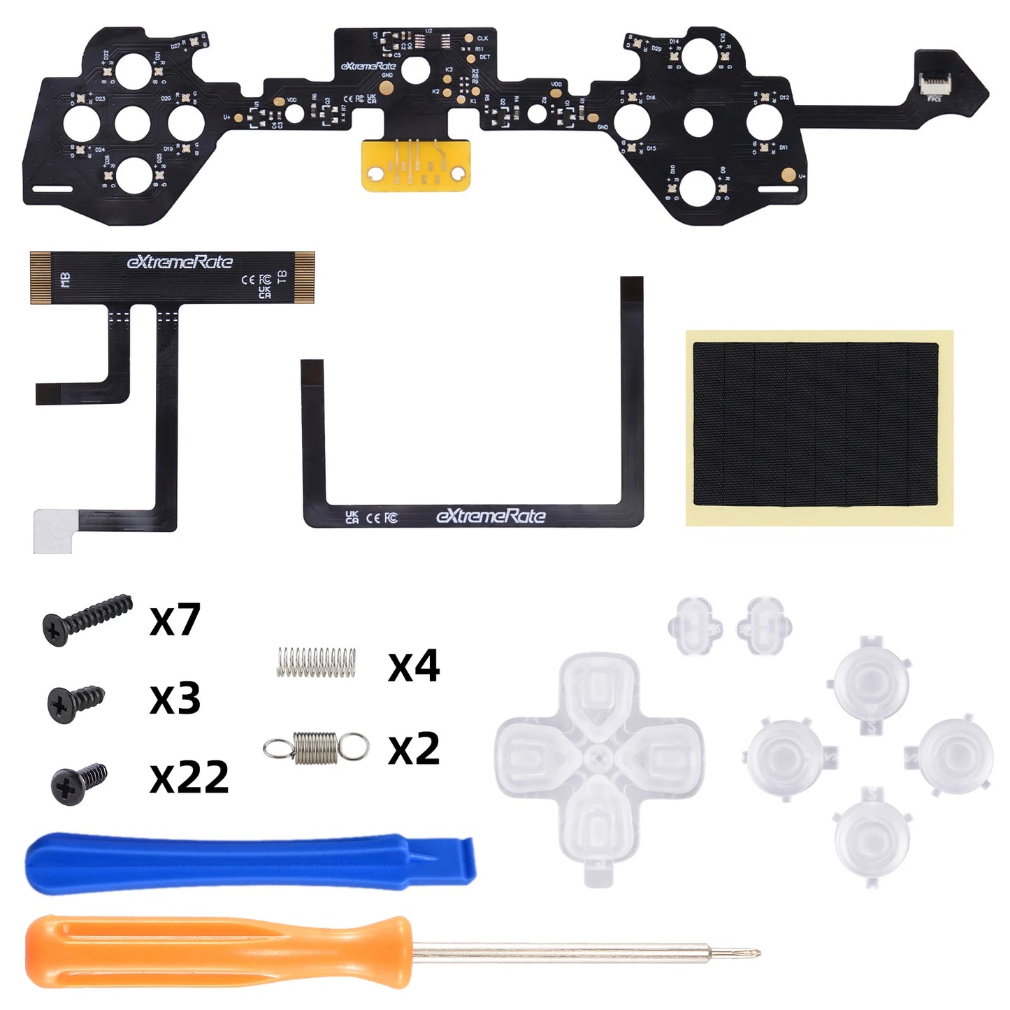 eXtremeRate Multi-Colors RGB Luminated D-pad Action Create Option Home Face Buttons D&F LED Kit for ps5 Edge Controller