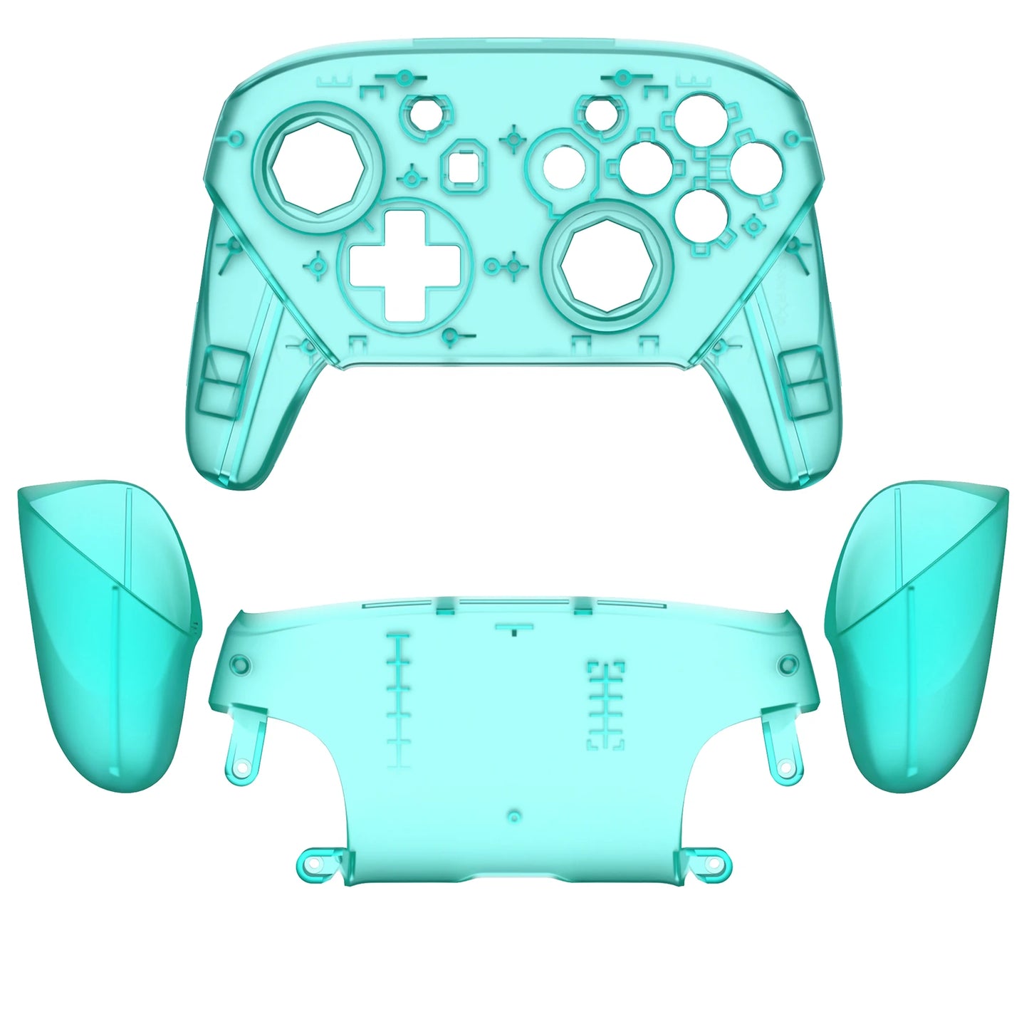 eXtremeRate Replacement Grip Shell for NS Switch Pro Controller - Emerald Green, Octagonal Gated Sticks Design