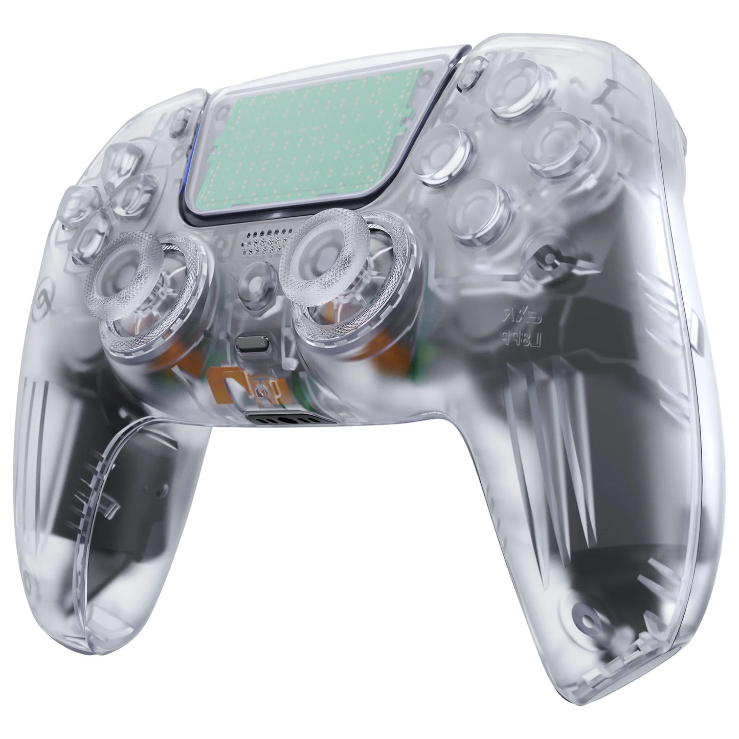 eXtremeRate Luna Redesigned Full Set Housing Shell Buttons Touchpad Cover for ps5 Controller BDM-030/040/050 - Clear Series