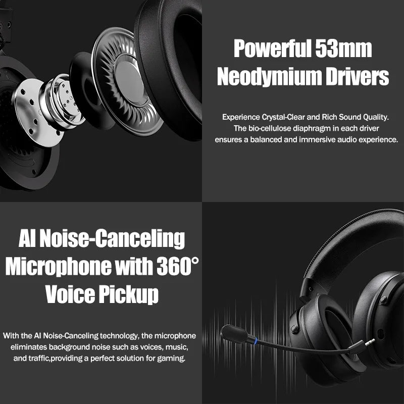 MCHOSE V9 Pro E-Sports Wireless Gaming Headset