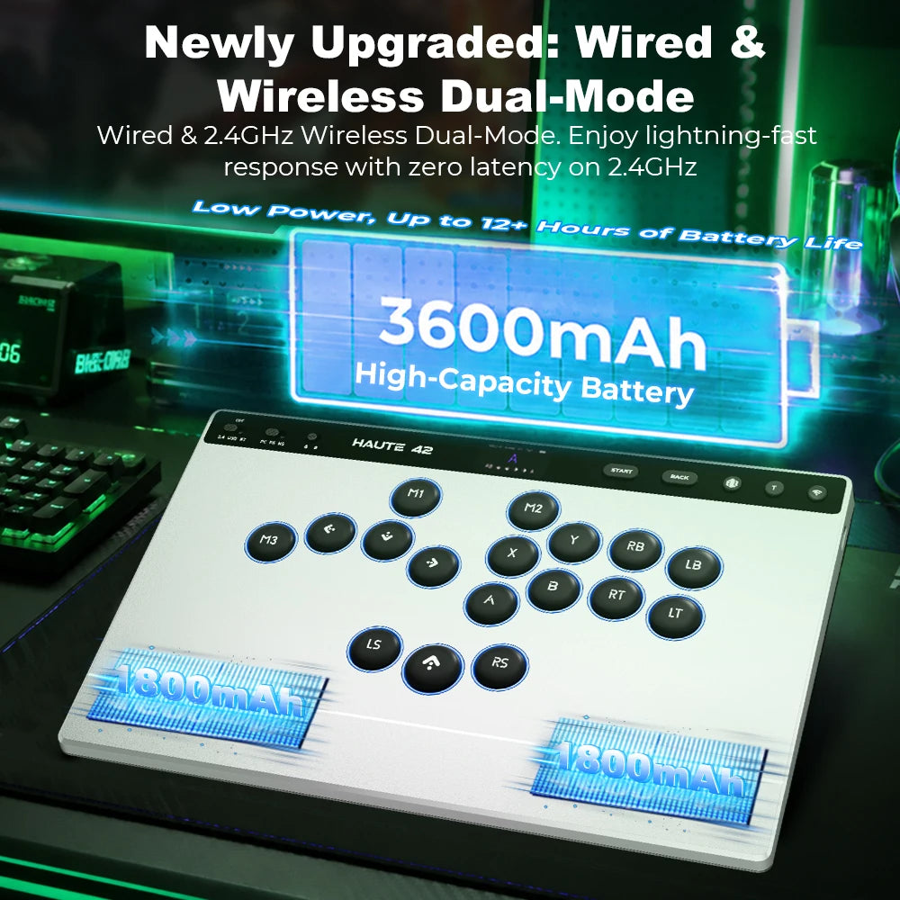 Haute42 W-P1 Wired/2.4G Wireless Hitbox Leverless Controller For PC/PS5/Switch