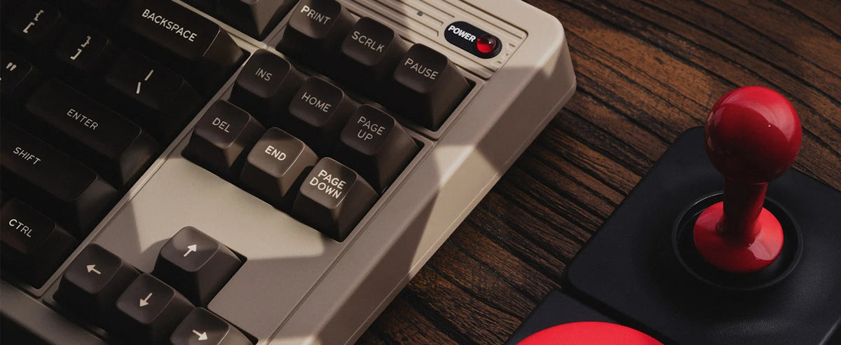 8BitDo Retro Mechanical Keyboard, BT/2.4G/USB-C Hot Swappable Gaming Keyboard with 87 Keys, Dual Super Programmable Buttons
