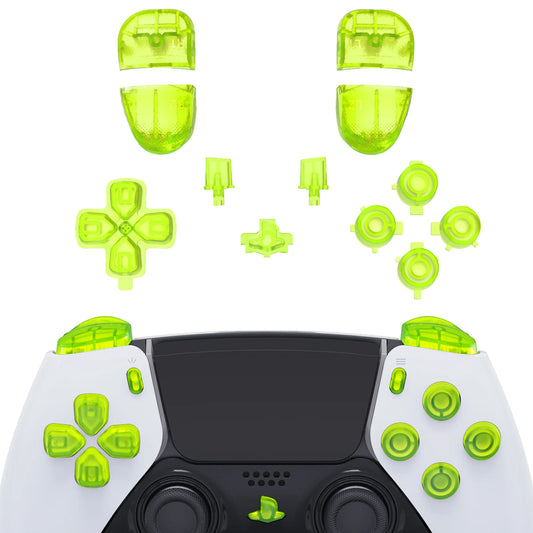 eXtremeRate Replacement Clear Full Set Buttons for ps5 Edge Controller
