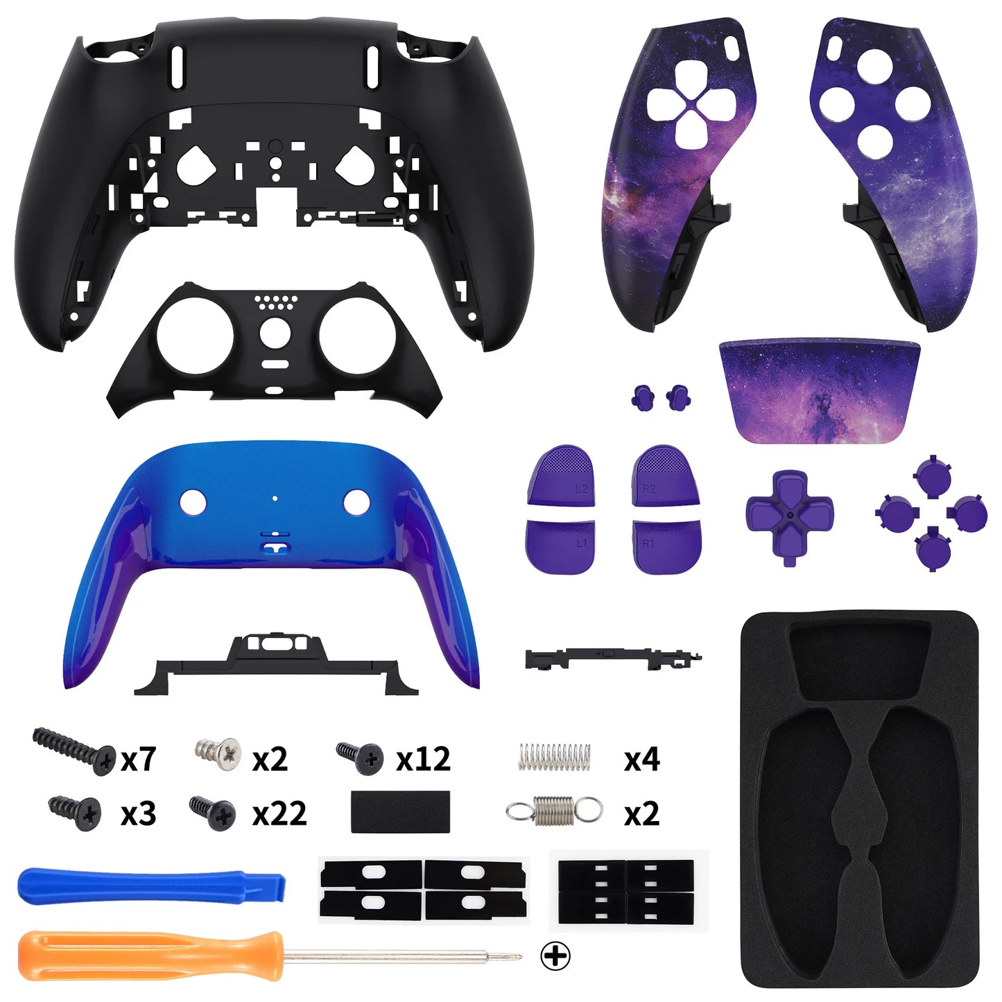 eXtremeRate Full Set Housing Shell with Buttons Touchpad Cover for ps5 Edge Controller - Patterned Series
