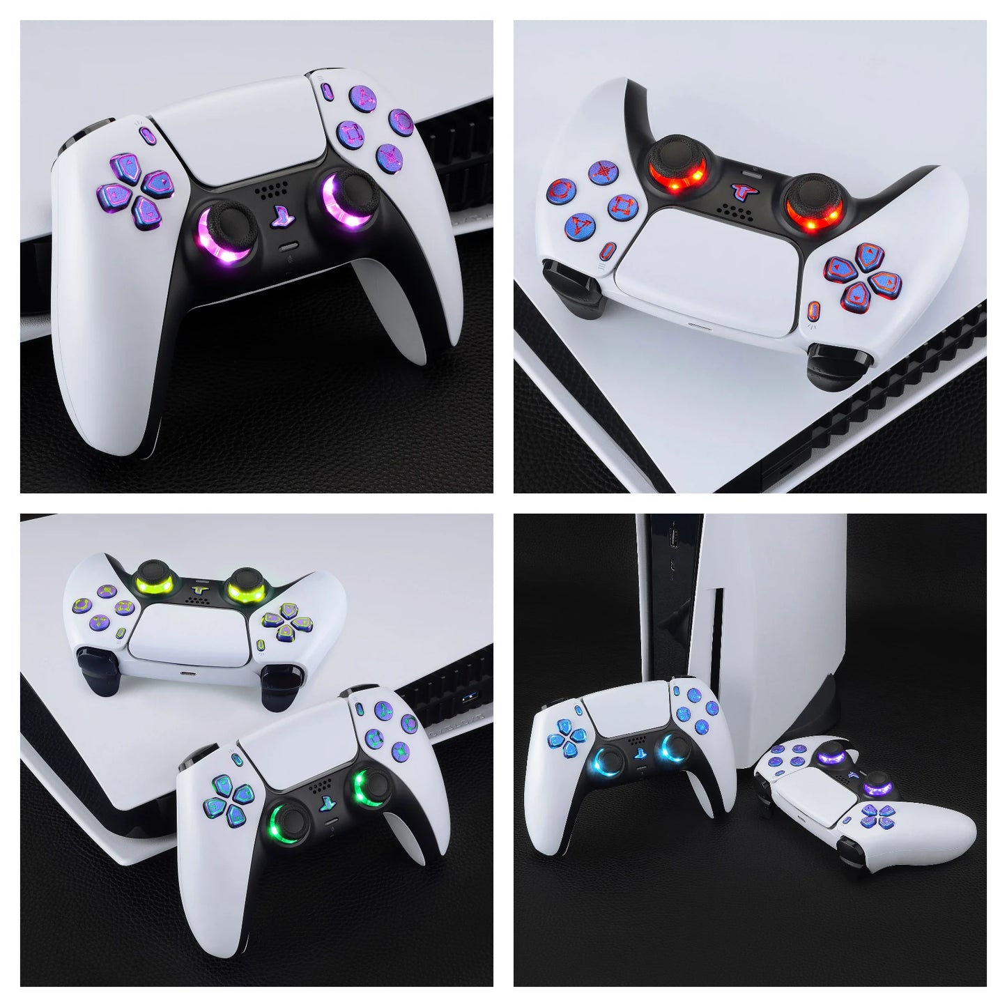 eXtremeRate 7 Colors 9 Modes Luminated Dpad Thumbsticks Share Home Face Buttons for ps5 Controller BDM-030 & BDM-040 & BDM-050