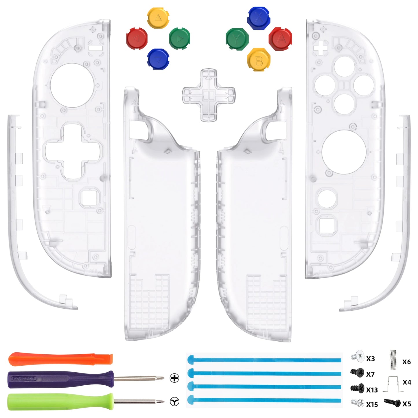 eXtremeRate Essence Version Replacement Shell (D-Pad Version) w/Buttons for Joycon 2, for Nintendo Switch 2 - Clear