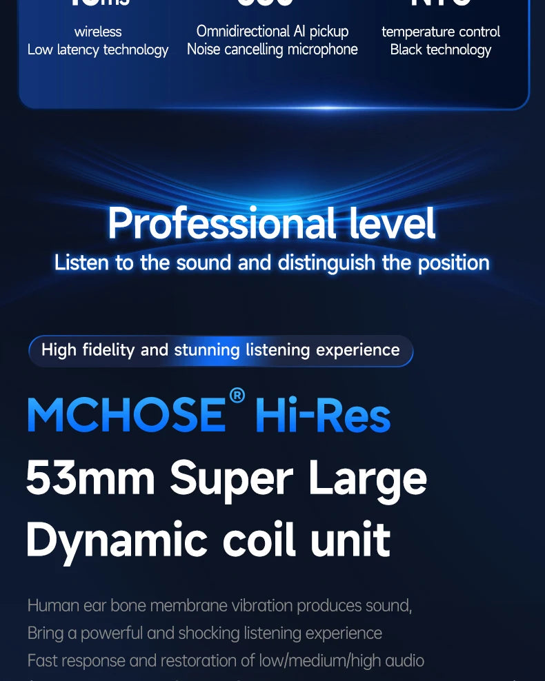 MCHOSE V9 Pro E-Sports Wireless Gaming Headset