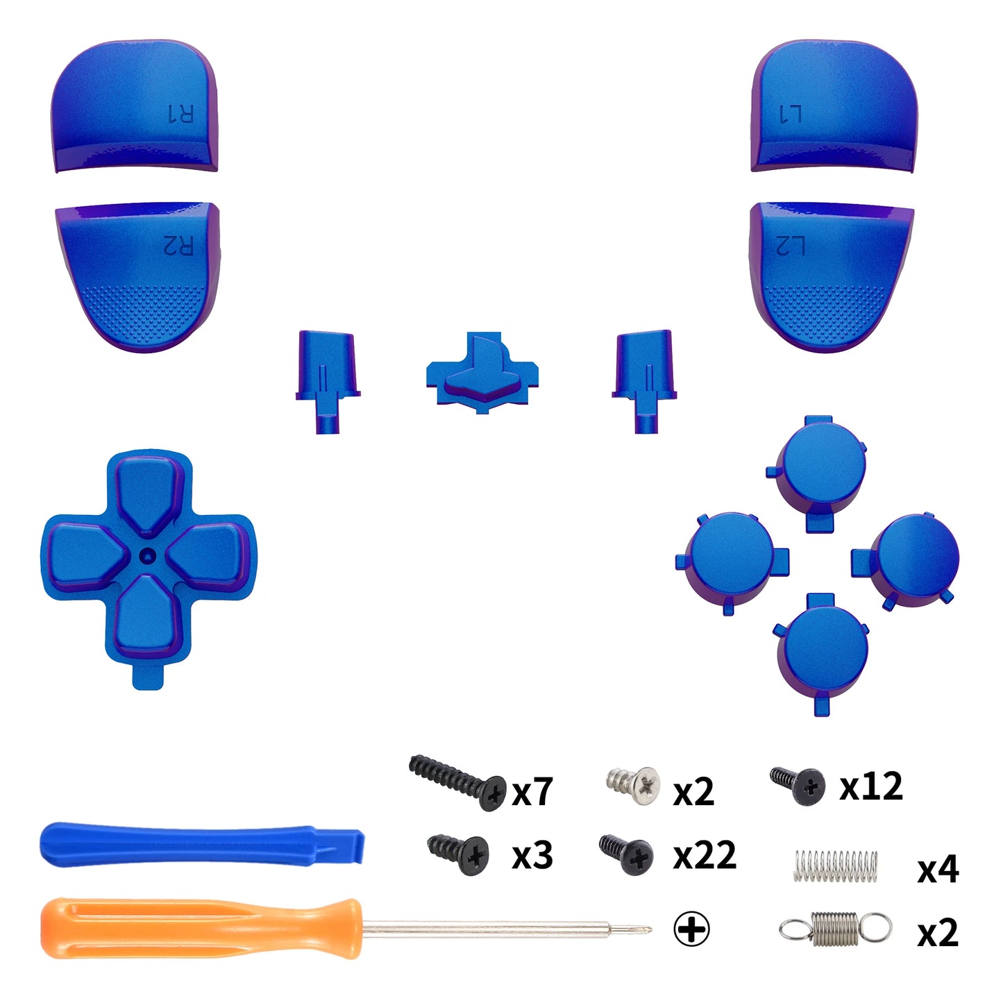 eXtremeRate for ps5 Edge Controller Replacement Chrome Full Set Buttons