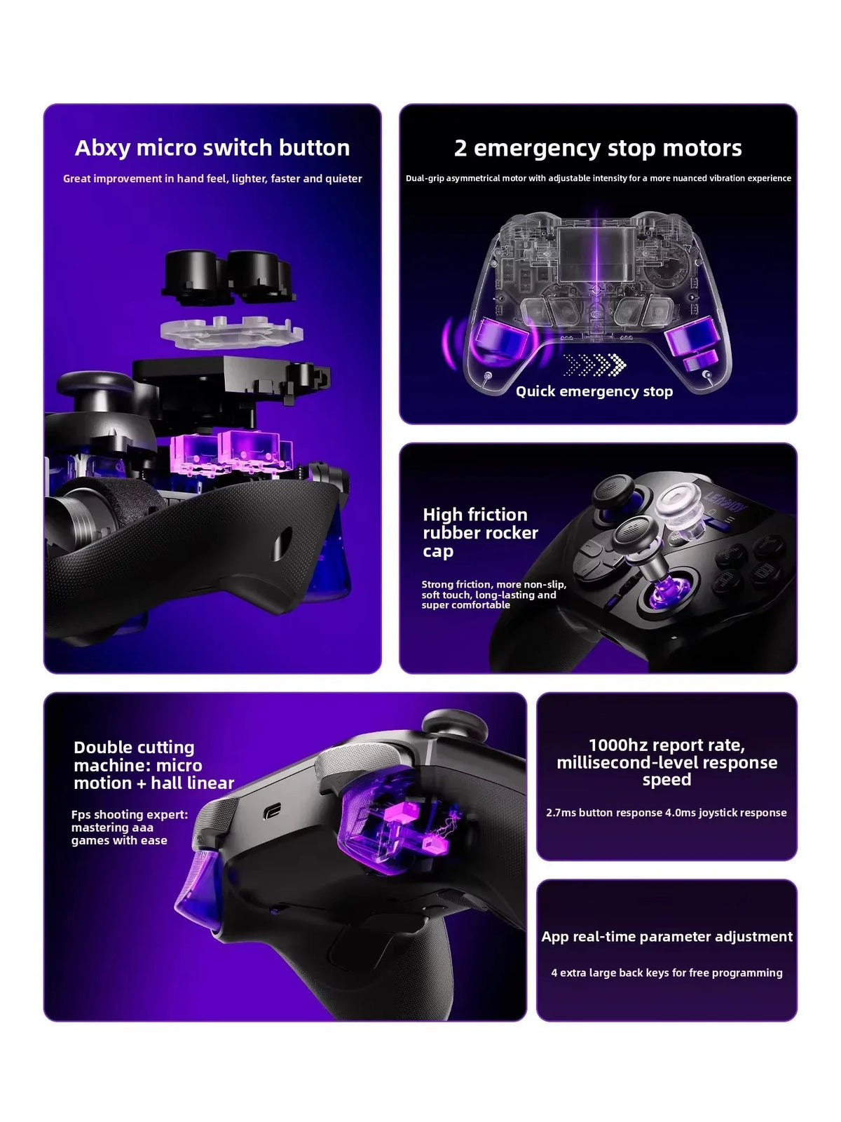 LeadJoy Xeno Plus Game Controller Wireless Toggle Switch2 Hall-Effect Linear Trigger E-sports Performance