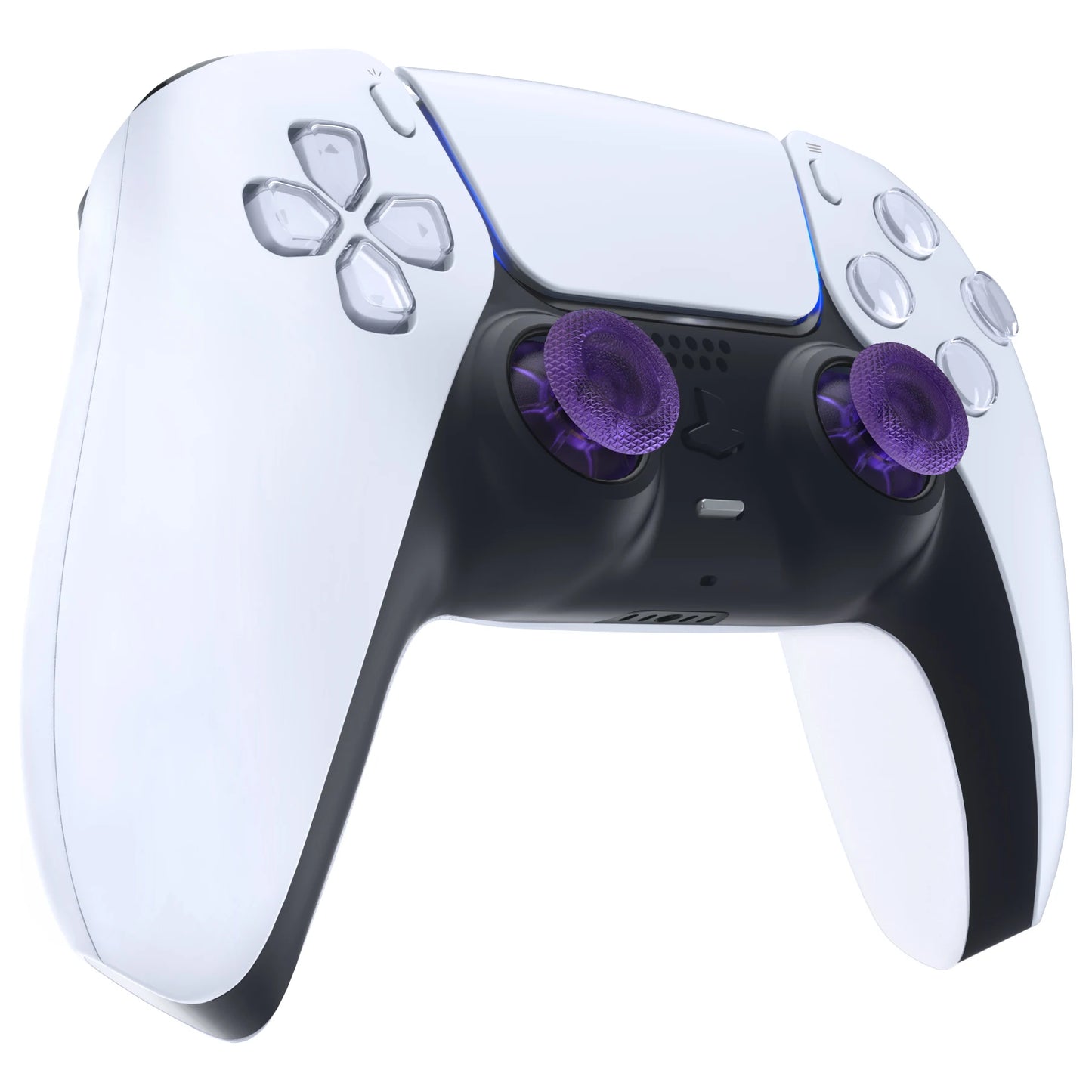eXtremeRate 2 PCS Clear 3D Joystick Caps for PS5 for PS4 All Model Controllers Replacement Thumbsticks Analog Thumb Sticks Grip