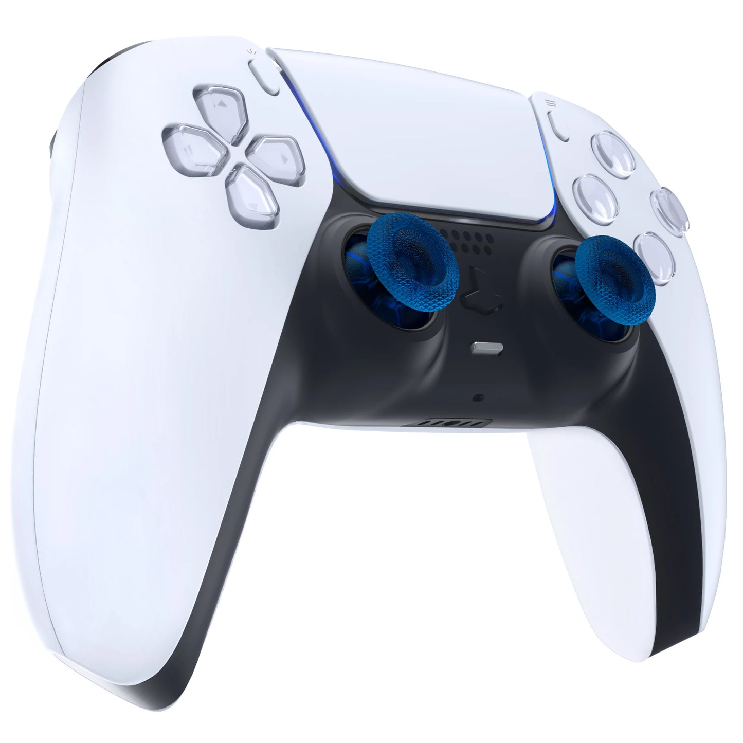 eXtremeRate 2 PCS Clear 3D Joystick Caps for PS5 for PS4 All Model Controllers Replacement Thumbsticks Analog Thumb Sticks Grip