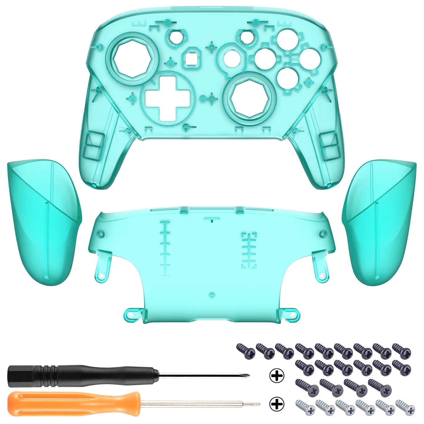 eXtremeRate Replacement Grip Shell for NS Switch Pro Controller - Emerald Green, Octagonal Gated Sticks Design