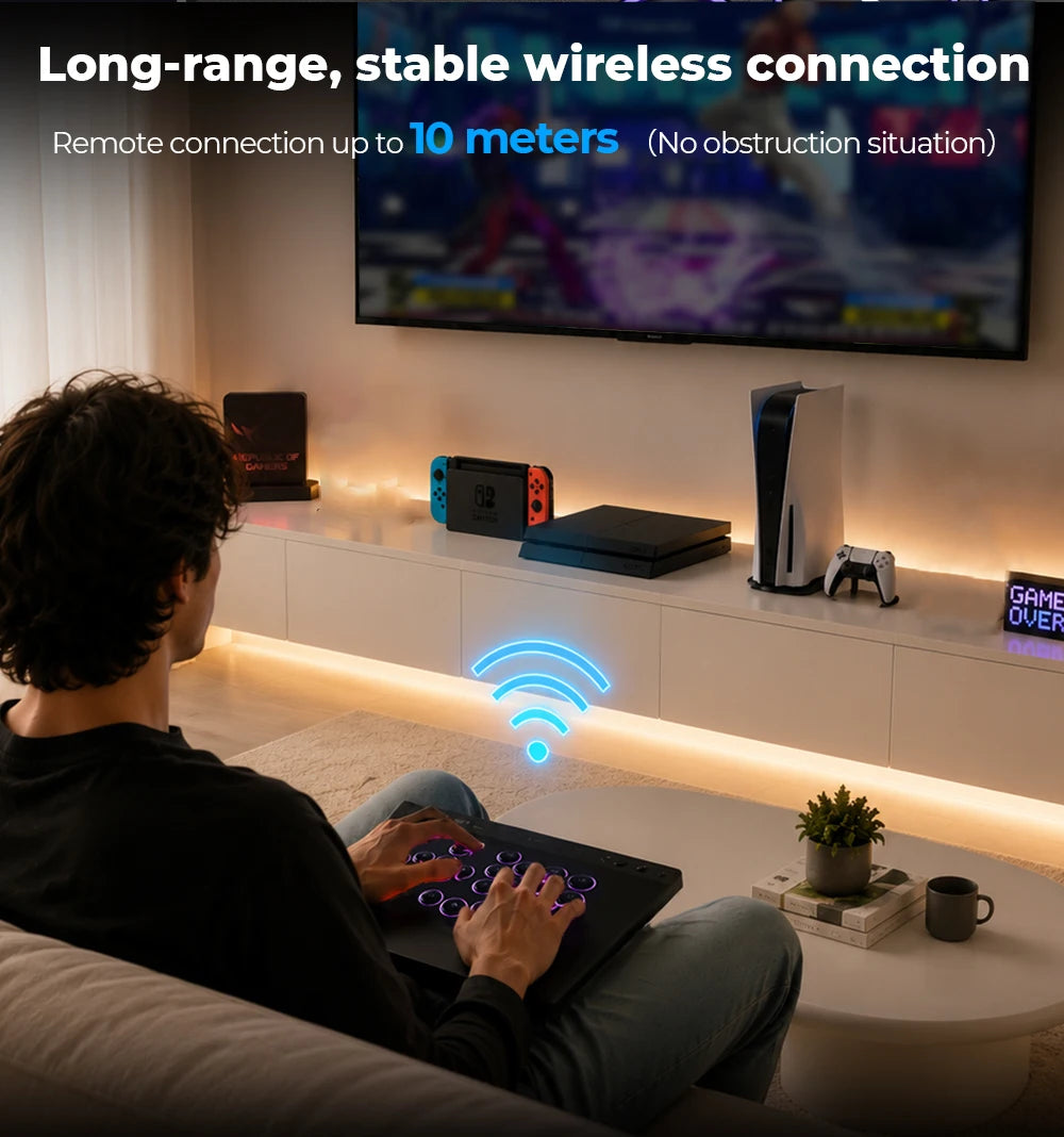 Haute42 W-P1 Wired/2.4G Wireless Hitbox Leverless Controller For PC/PS5/Switch