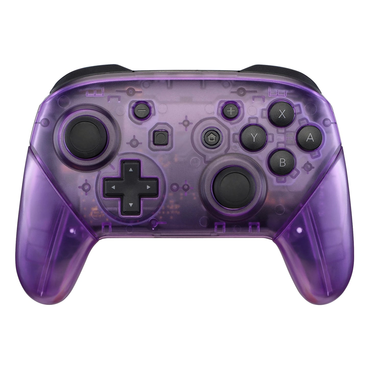 eXtremeRate Full Set Housing for NS Switch Pro Controller, Faceplate Backplate with Handles - Transparent & Single Seires
