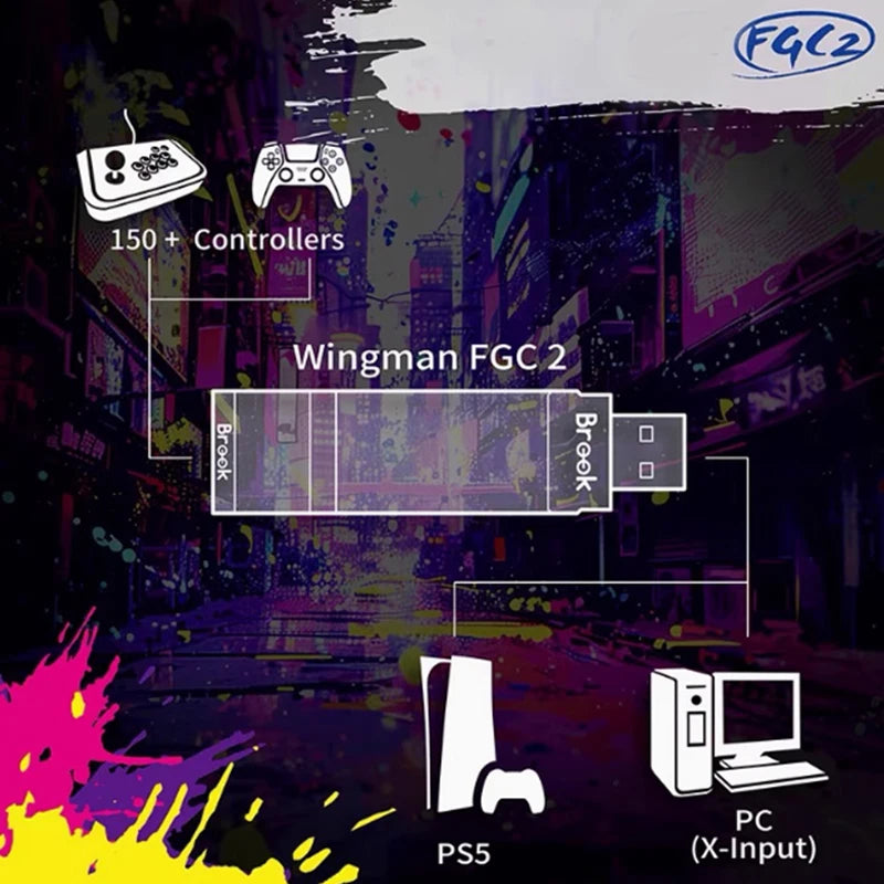 Brook Wingman FGC 2 Arcade Stick Adapter for PS5/PS4/Xbox/PC/Switch