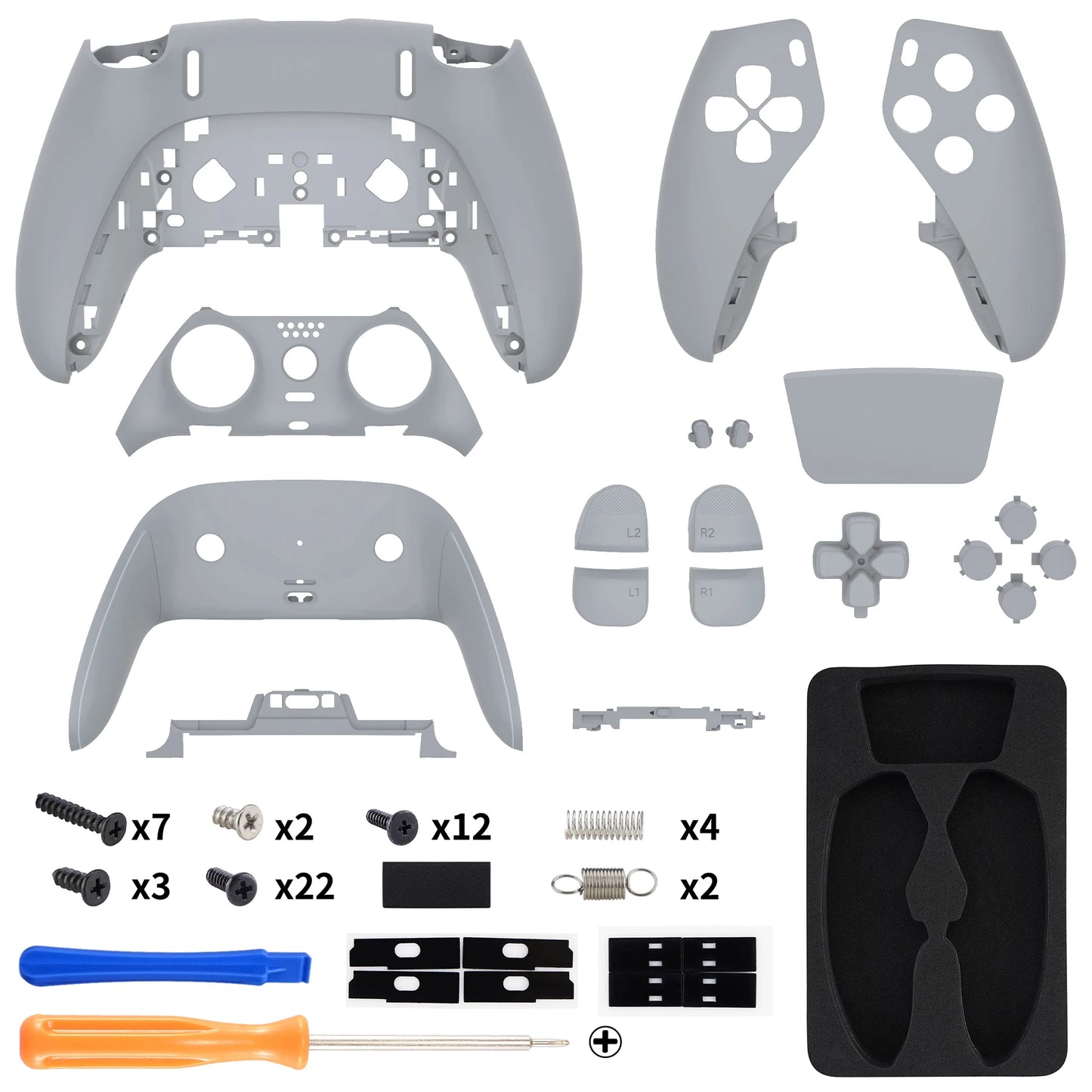 eXtremeRate Black Full Set Housing Shell with Buttons Touchpad Cover for ps5 Edge Controller - Single & Transparent Series