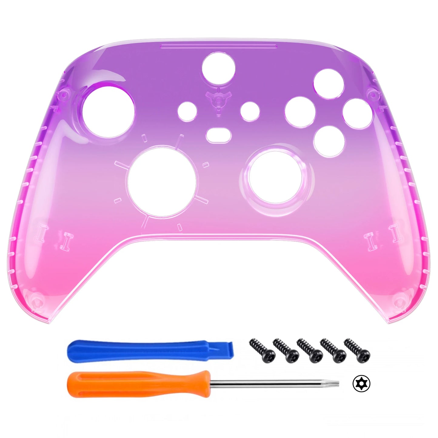 eXtremeRate Replacement Front Housing Shell Custom Cover Personalized Faceplate for Xbox Core Wireless Controller - Clear Series