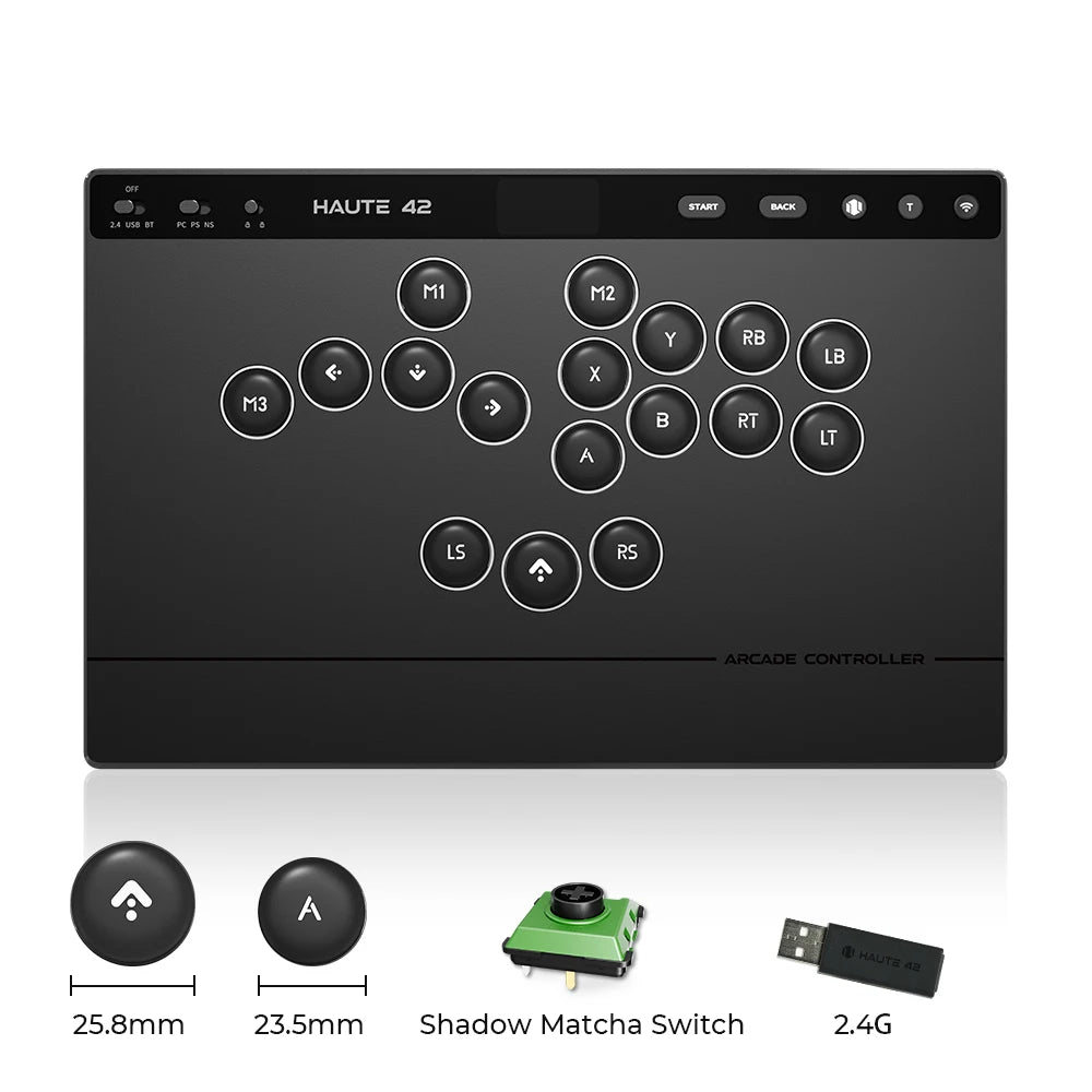 Haute42 W-P1 Wired/2.4G Wireless Hitbox Leverless Controller For PC/PS5/Switch