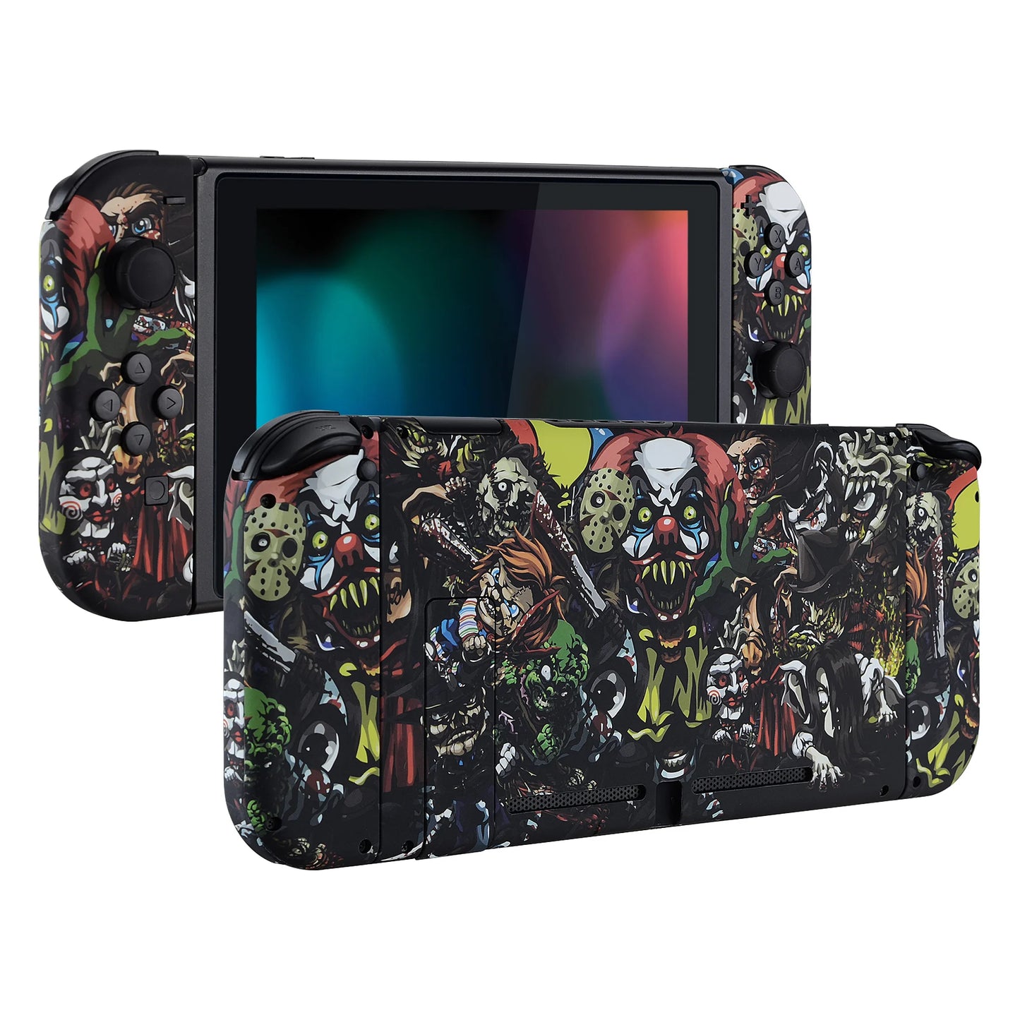 eXtremeRate Custom Patterned Console Back Plate Housing Shell with Full Set Buttons for Nintendo Switch
