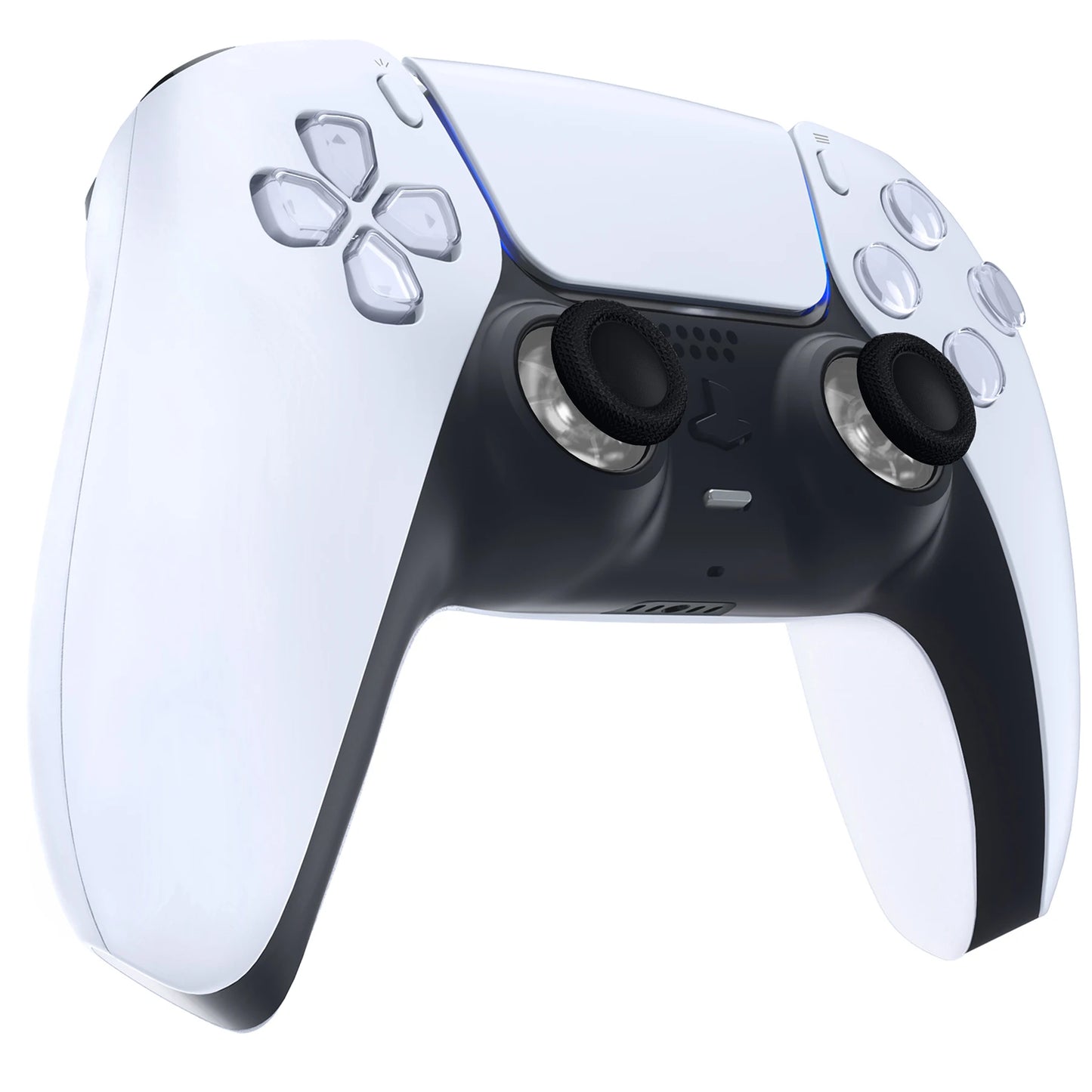 eXtremeRate 2 PCS Clear 3D Joystick Caps for PS5 for PS4 All Model Controllers Replacement Thumbsticks Analog Thumb Sticks Grip