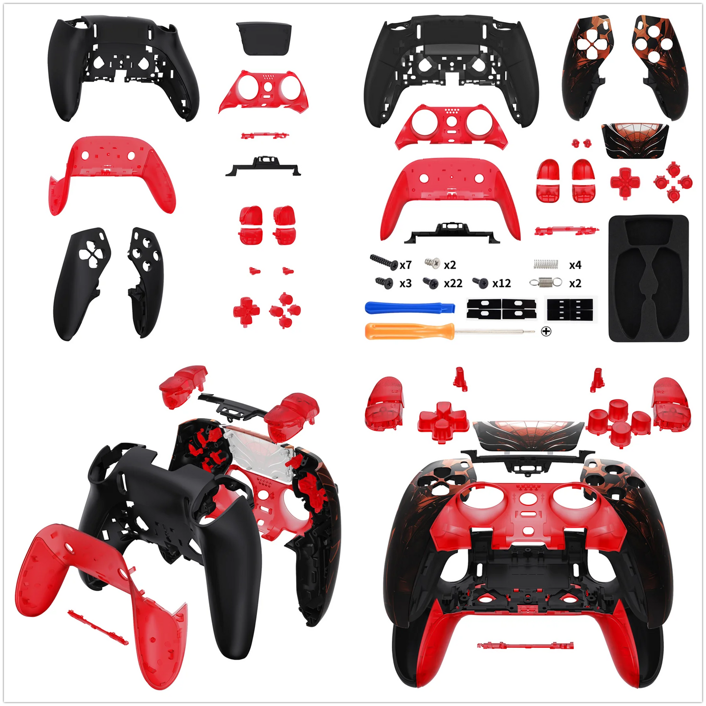 eXtremeRate Full Set Housing Shell with Buttons Touchpad Cover for ps5 Edge Controller - Patterned Series