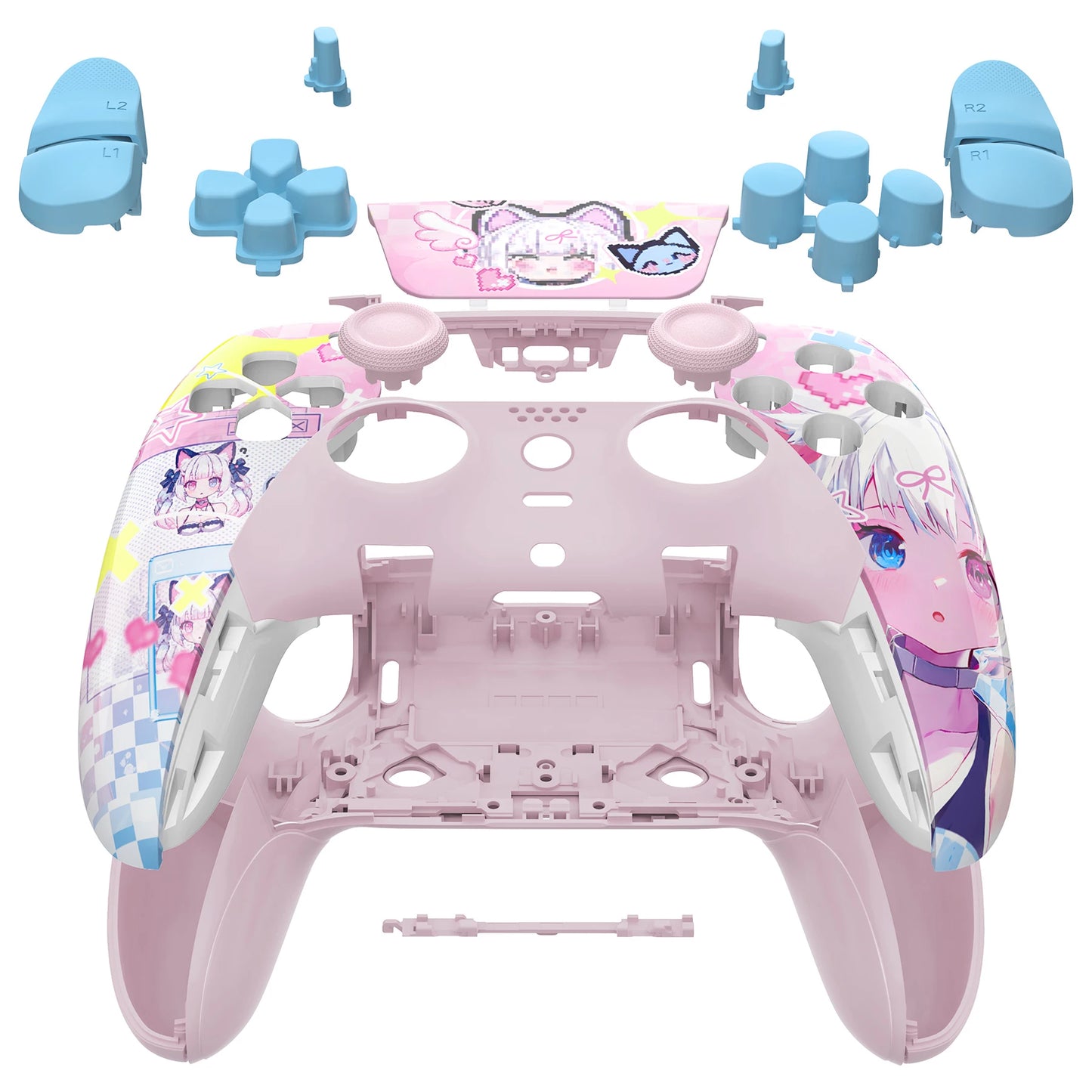 eXtremeRate Full Set Housing Shell with Buttons Touchpad Cover for ps5 Edge Controller - Patterned Series