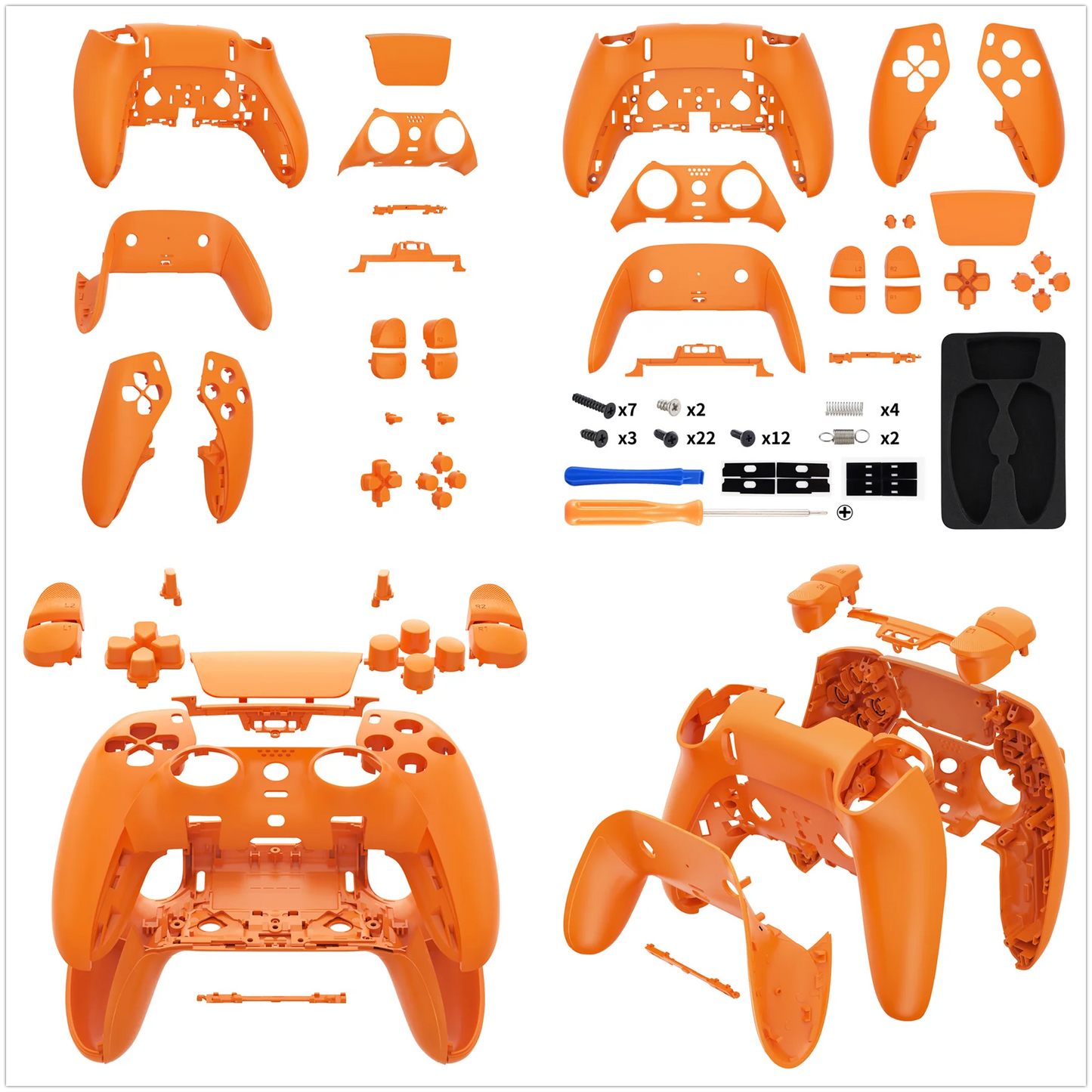 eXtremeRate Black Full Set Housing Shell with Buttons Touchpad Cover for ps5 Edge Controller - Single & Transparent Series