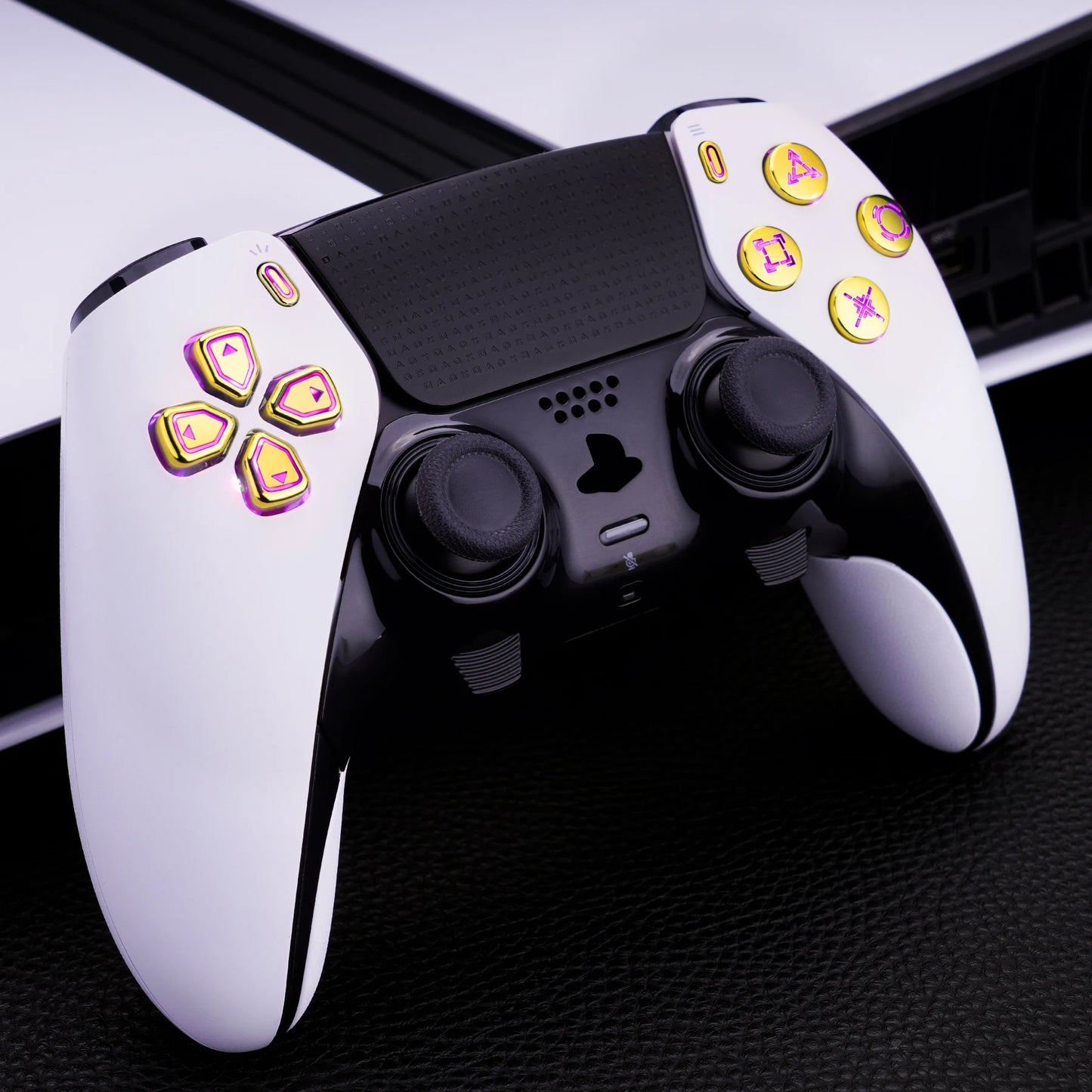 eXtremeRate Multi-Colors RGB Luminated D-pad Action Create Option Home Face Buttons D&F LED Kit for ps5 Edge Controller